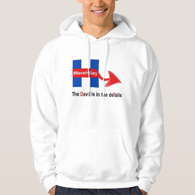 T-Shirt Never Hillary Devil Details Hoodie (Front)