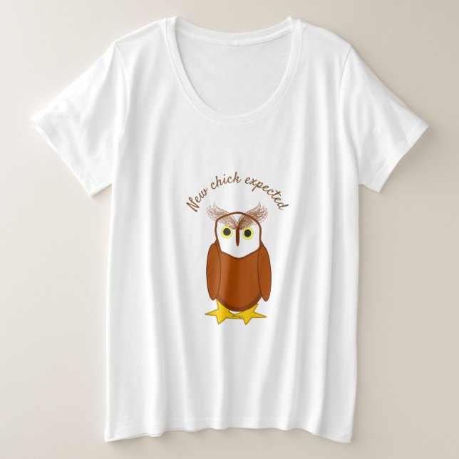 T-Shirt - New Chick Expected Plus Size T-Shirt (Design Front)