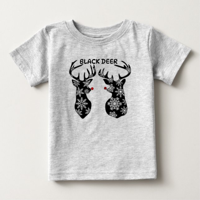 T-SHIRT NICE  BLACK DEER FOR KIDS (Front)