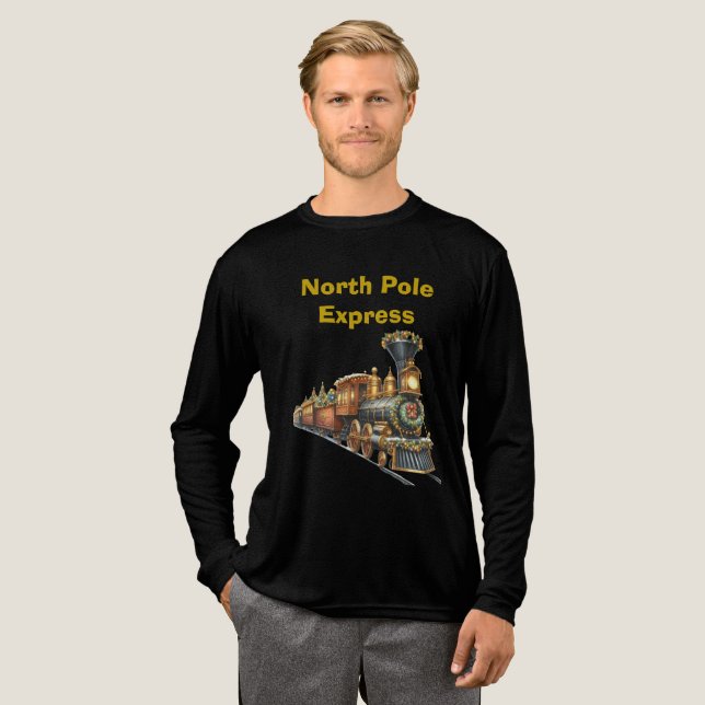 T-Shirt-North Pole Express Long Sleeve Tri-Blend T Shirt (Full Front)