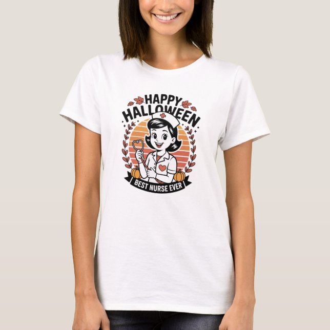 T-shirt Nurse Halloween Fun – Spooky Shift Magic (Front)