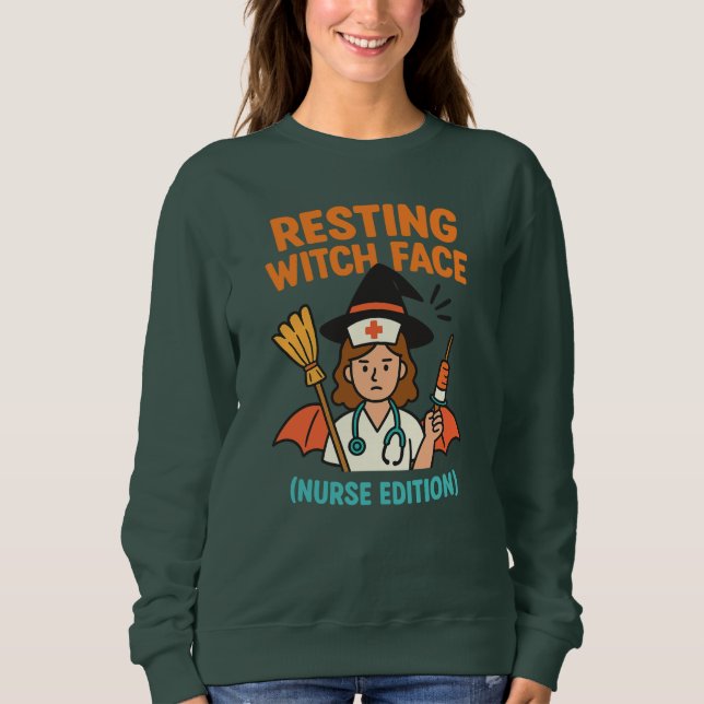 T-shirt Nurse Halloween Fun – Spooky Shift Magic Sweatshirt (Front)