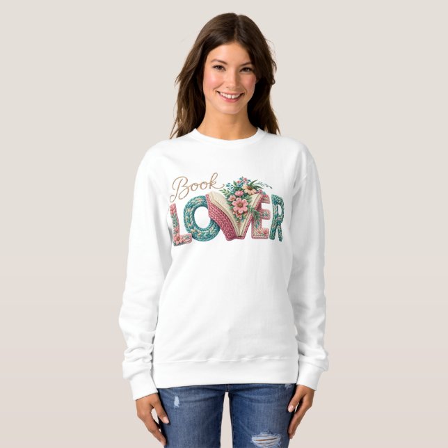 T-Shirt-Pastel Book Lover Design Sweatshirt (Front Full)