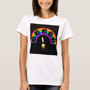 T-Shirt Paws On A Rainbow With Candle