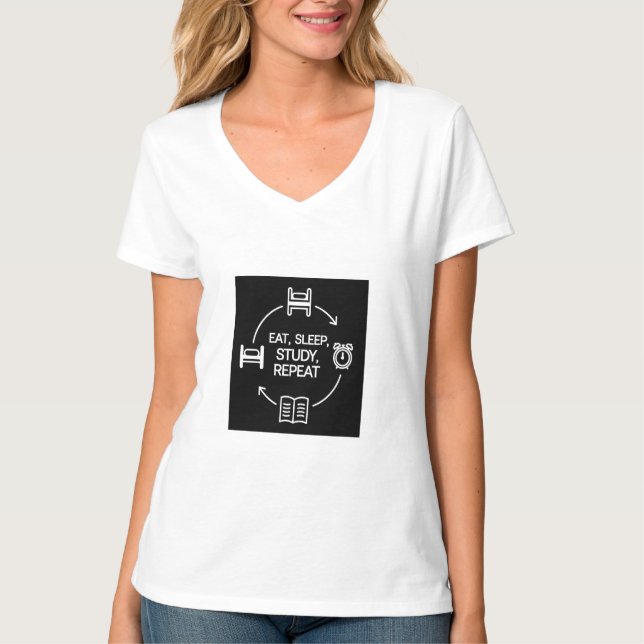 T-shirt perfectly captures the daily hustle.  (Front)