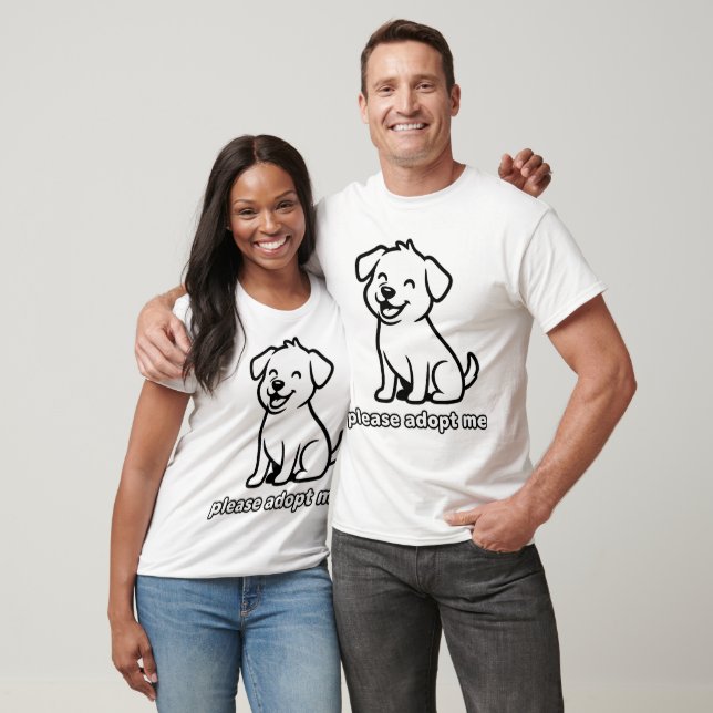 T-Shirt. Please Adopt Me – Smiling Puppy Appeal T-Shirt (Unisex)