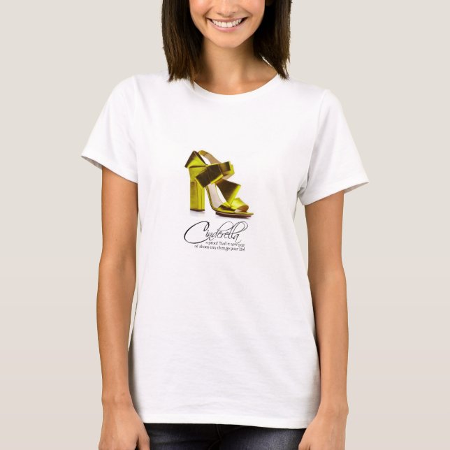 T-Shirt Princess Cinderella Lime Green Shoes Quote (Front)