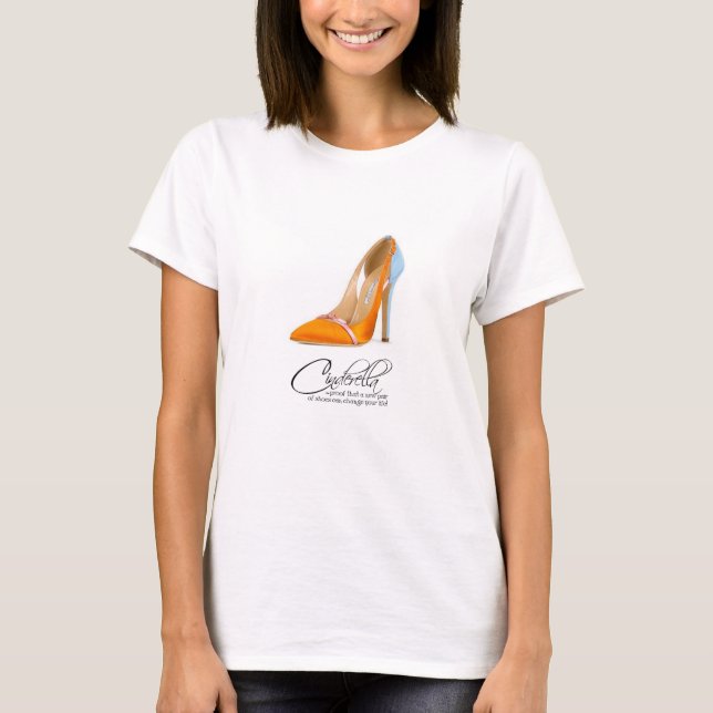 T-Shirt Princess Cinderella Orange Shoes Quote (Front)