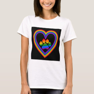 T-Shirt Rainbow Heart With Paw
