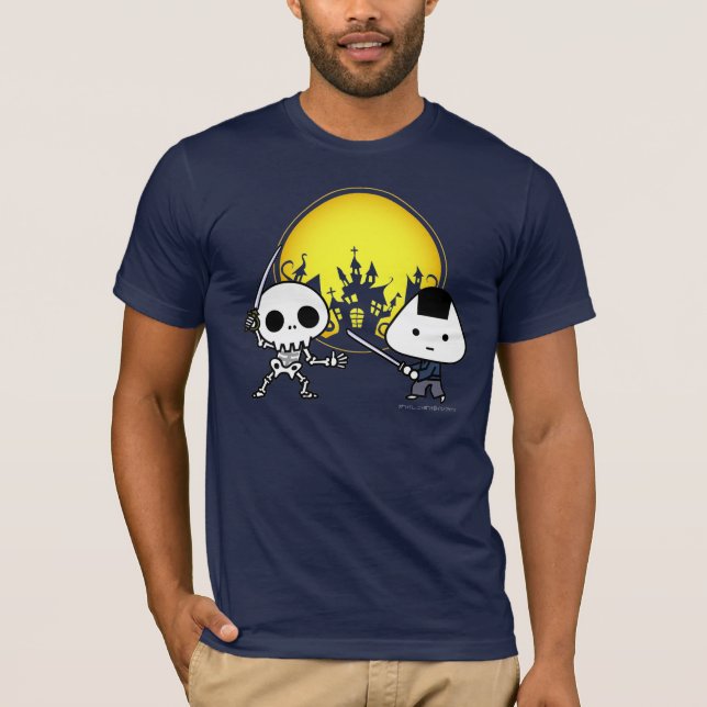 T-shirt - RiceBall Samurai VS Skeleton (Front)