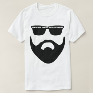T-Shirt S M L XL Bearded Inked Awesome