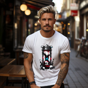 T-shirt Sablier macabre with bloody skulls