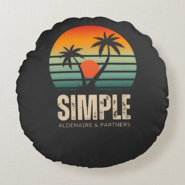 T-shirt Simple Sunset - Tropical vibes design Round Cushion (Front)