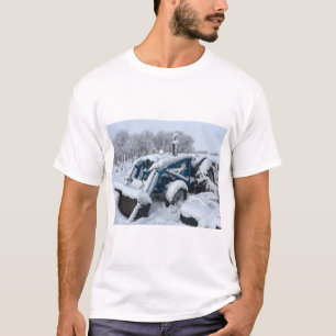 T-Shirt - "Snowed In" Vintage Classic Blue Tractor