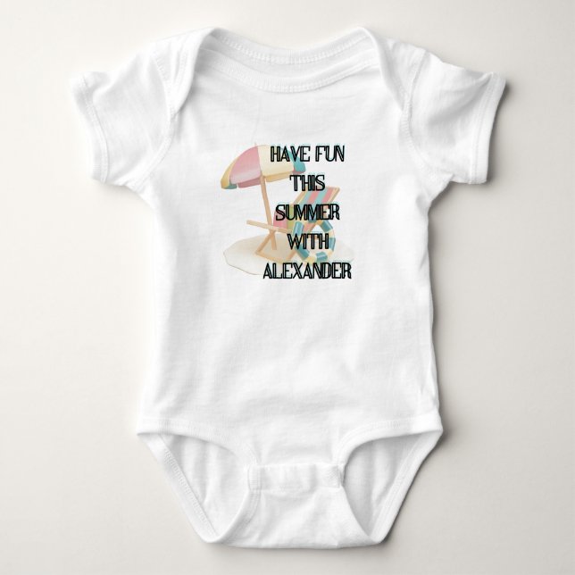 T-Shirt Summer Fun Alexander Baby Bodysuit. Bodysuit (Front)