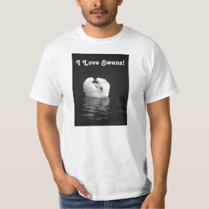 T-Shirt Swan Swimming, I Love Swans