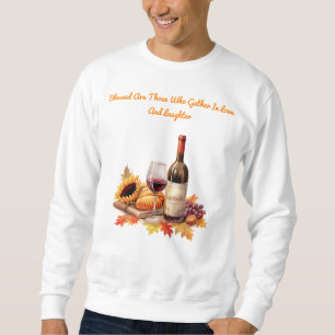 T-Shirt sweatshirt-Autumn Gathering Wine & Bread Sweatshirt