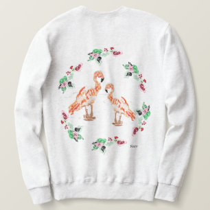 T-Shirt / Sweatshirt : Flamingos with Vine & Roses