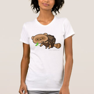 T-shirt - TeaKettle Tanuki with leaves