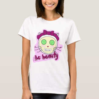 T-shirt. Trendy customised smiling happy cat T-Shirt