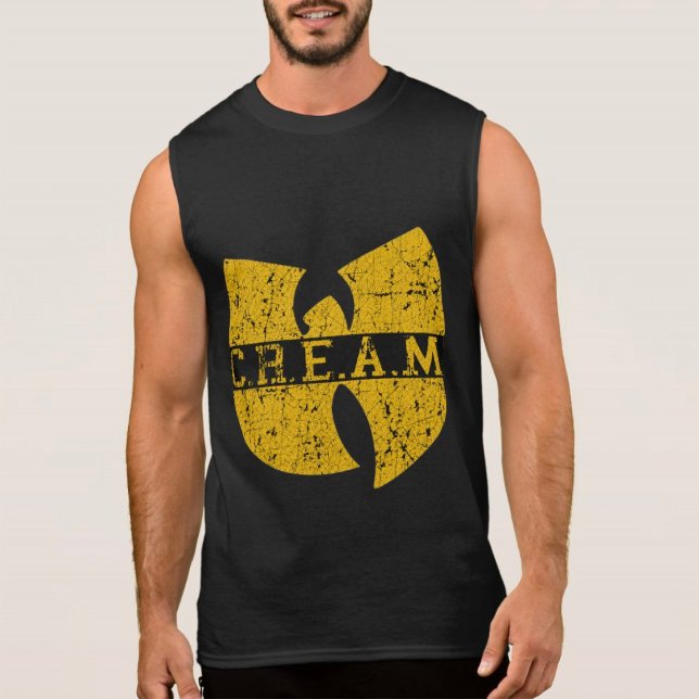 T-Shirt Tri-Blend Shirt (Men's Wutang CREAM Muscle Tank Top)