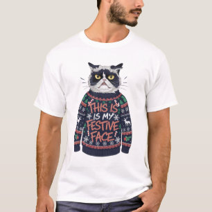 T-Shirt Ugly Christmas Sweater Cat