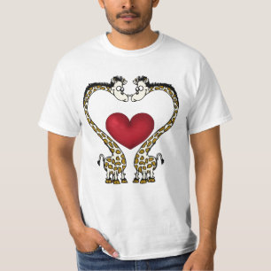 T Shirt-Valentine's Giraffe-Men,boy,lady,girl Top