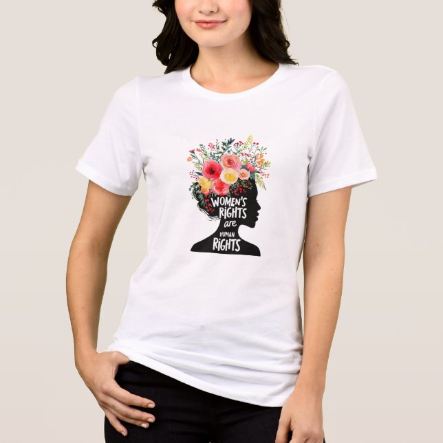 T-Shirt Vibrant Woman Flowers Tri-Blend Shirt (Front)