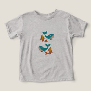 T-Shirt-Whale and Goldfish Kid's T-Shirt - Cute & 