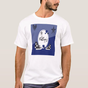 T Shirt White Blue Dad and Kids Shoes T-Shirt