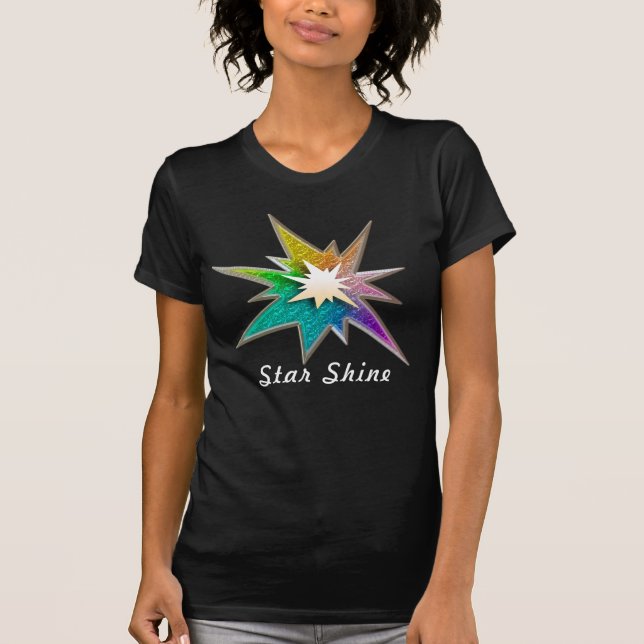 T-Shirt With 2 Geometric Stars (Front)