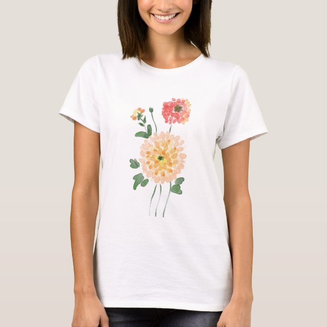 T-shirt with a bouquet of chrysanthemums (Front)
