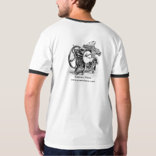 T-shirt with a  C&P letterpress image on the back