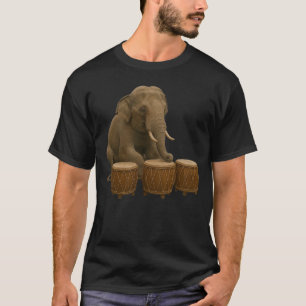 T-shirt with a drumming elephant design