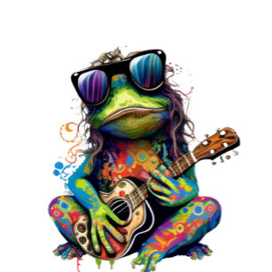 T Shirt with a Hippie Frog 