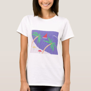 T-Shirt with an Island Scene
