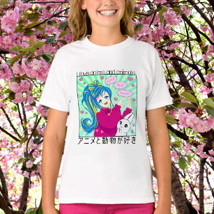 T-shirt with anime girl and bunny.