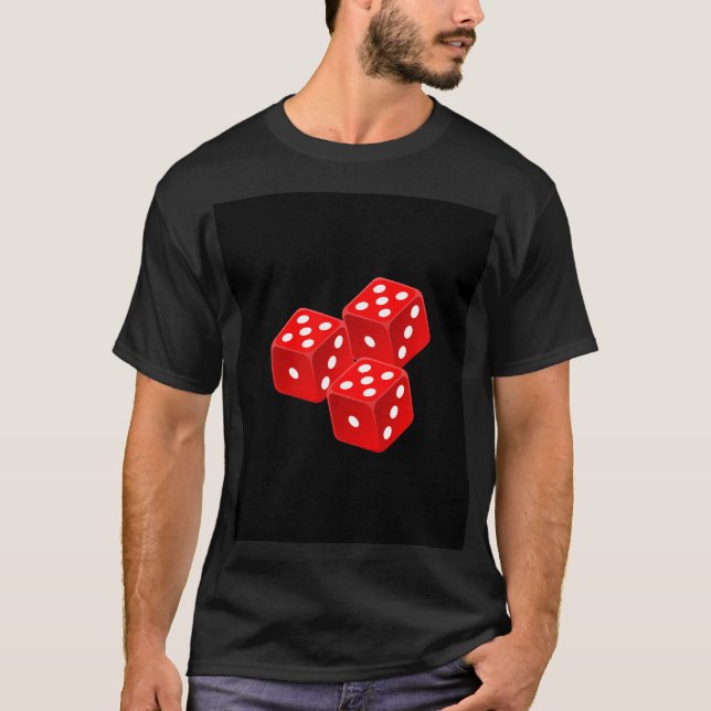 T-Shirt with black theme and dice design (Front)