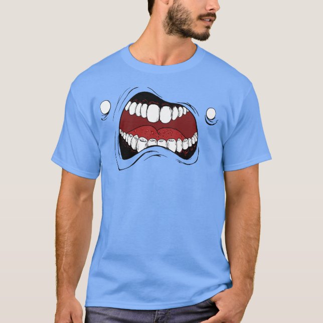 T-shirt with cartoon mouth: "monster mouth" (Front)