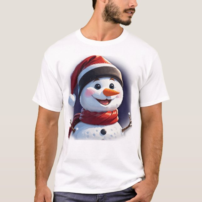 T-shirt with Christmas Snowman (Front)
