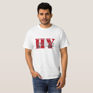 T-shirt with Citroën HY bus red text