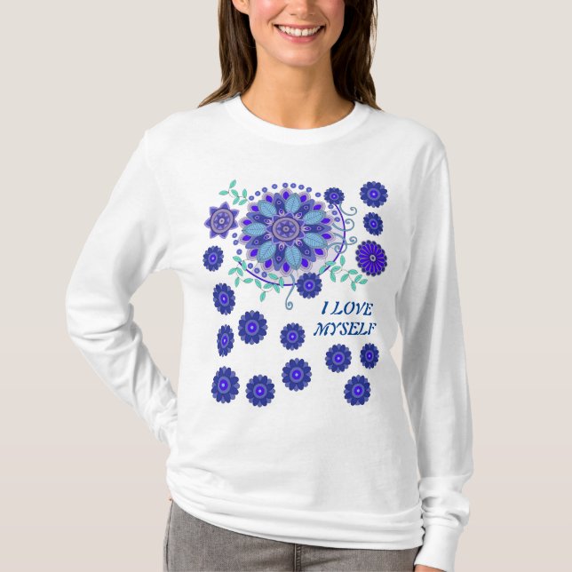 T-SHIRT WITH CREATIVE ART OF FLOWERS (Front)