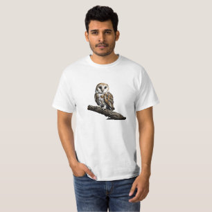 T-Shirt with Cute Barn Owl 
