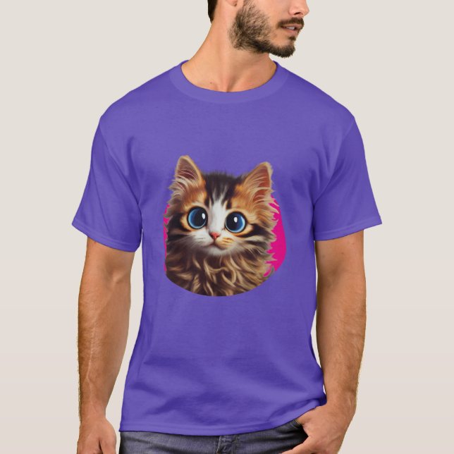 t shirt with cute cat design (Front)