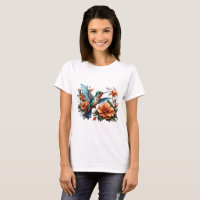 T-shirt with cute humming bird design 