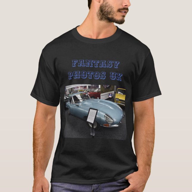 T-shirt with e type jaguar on front (Front)
