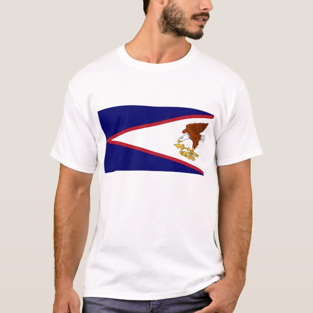 T Shirt with Flag of American Samoa USA (Front)