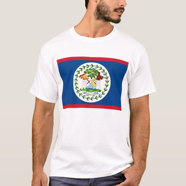 T Shirt with Flag of Belise (Front)