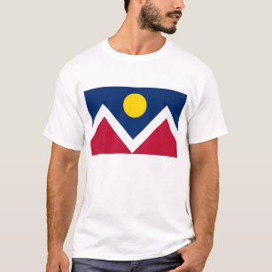 T Shirt with Flag of Denver, Colorado State, USA