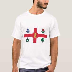 T Shirt with Flag of Montreal, Canada